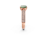 Rose gold Fancy Green Princess Cut Cut Pave Split Shank Engagement Ring with Four-Prong Setting_26