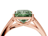 Rose gold Fancy Green Princess Cut Cut Pave Split Shank Engagement Ring with Four-Prong Setting_28