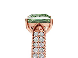 Rose gold Fancy Green Princess Cut Cut Pave Split Shank Engagement Ring with Four-Prong Setting_29