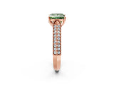 Rose gold Fancy Green Princess Cut Cut Pave Split Shank Engagement Ring with Four-Prong Setting_38