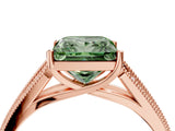 Rose gold Fancy Green Princess Cut Cut Pave Split Shank Engagement Ring with Four-Prong Setting_40