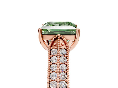 Rose gold Fancy Green Princess Cut Cut Pave Split Shank Engagement Ring with Four-Prong Setting_41