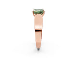Rose gold Fancy Green Princess Cut Diamond Channel Set Solitaire Ring with Four-Prong Setting_14