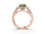 Rose gold Fancy Green Princess Cut Diamond Channel Set Solitaire Ring with Four-Prong Setting_39