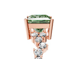 Rose gold Fancy Green Princess Cut Diamond Cluster Pavé Band with Four-Prong Setting_8