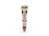 Rose gold Fancy Green Princess  Cut Diamond Engagement Ring with Pavé Band and Four-Prong Setting_5