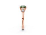 Rose gold Fancy Green Princess  Cut Diamond Five-Stone Prong Set White Gold Ring_31