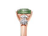Rose gold Fancy Green Princess  Cut Diamond Five-Stone Prong Set White Gold Ring_34