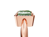 Rose gold Fancy Green Princess  Cut Diamond Halo Engagement Ring with Split Shank and Four-Prong Setting_35