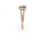 Rose gold Fancy Green Princess Cut Diamond Halo Split Shank Engagement Ring_41