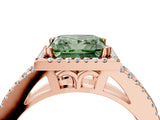 Rose gold Fancy Green Princess Cut Diamond Halo Split Shank Engagement Ring_43