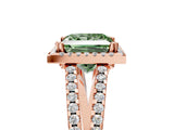 Rose gold Fancy Green Princess Cut Diamond Halo Split Shank Engagement Ring_44