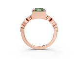 Rose gold Fancy Green Princess  Cut Diamond Milgrain Marquise Band with Prong Setting_6