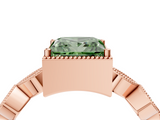 Rose gold Fancy Green Princess  Cut Diamond Milgrain Marquise Band with Prong Setting_7
