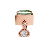 Rose gold Fancy Green Princess  Cut Diamond Milgrain Marquise Band with Prong Setting_8