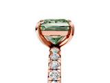 Rose gold Fancy Green Princess  Cut Diamond Pavé Band with Four-Prong Setting_5
