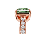Rose gold Fancy Green Princess  Cut Diamond Pave Band with Four-Prong Setting_5