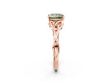 Rose gold Fancy Green Princess Cut Diamond Solitaire Celtic Knot Ring with Four-Prong Setting_24
