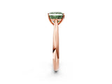 Rose gold Fancy Green Princess Cut Diamond Solitaire Engagement Ring with Cathedral Setting and Four-Prong Mount_19