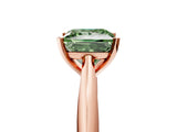 Rose gold Fancy Green Princess Cut Diamond Solitaire Engagement Ring with Cathedral Setting and Four-Prong Mount_22