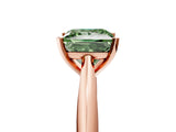 Rose gold Fancy Green Princess Cut Diamond Solitaire Engagement Ring with Cathedral Setting and Four-Prong Mount_23