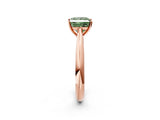 Rose gold Fancy Green Princess Cut Diamond Solitaire Engagement Ring with Cathedral Setting and Four-Prong Mount_26