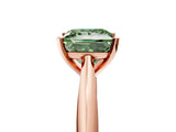 Rose gold Fancy Green Princess Cut Diamond Solitaire Engagement Ring with Cathedral Setting and Four-Prong Mount_29