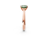 Rose gold Fancy Green Princess Cut Diamond Solitaire Engagement Ring with Cathedral Setting and Four-Prong Mount_74