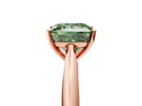 Rose gold Fancy Green Princess Cut Diamond Solitaire Engagement Ring with Cathedral Setting and Four-Prong Mount_77