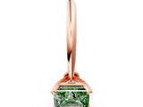 Rose gold Fancy Green Princess Cut Diamond Solitaire Engagement Ring with Classic Band and Four-Prong Setting_12