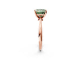 Rose gold Fancy Green Princess Cut Diamond Solitaire Engagement Ring with Classic Band and Four-Prong Setting_14