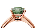 Rose gold Fancy Green Princess Cut Diamond Solitaire Engagement Ring with Classic Band and Four-Prong Setting_16