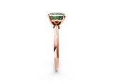 Rose gold Fancy Green Princess Cut Diamond Solitaire Engagement Ring with Classic Band and Four-Prong Setting_19