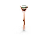 Rose gold Fancy Green Princess Cut Diamond Solitaire Engagement Ring with Classic Band and Four-Prong Setting_38