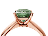 Rose gold Fancy Green Princess Cut Diamond Solitaire Engagement Ring with Classic Band and Four-Prong Setting_40