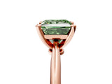 Rose gold Fancy Green Princess Cut Diamond Solitaire Engagement Ring with Classic Band and Four-Prong Setting_41