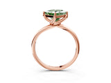 Rose gold Fancy Green Princess Cut Diamond Solitaire Engagement Ring with Four-Prong Setting and Classic Band_23