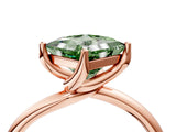 Rose gold Fancy Green Princess Cut Diamond Solitaire Engagement Ring with Four-Prong Setting and Classic Band_24