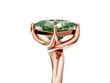 Rose gold Fancy Green Princess Cut Diamond Solitaire Engagement Ring with Four-Prong Setting and Classic Band_25