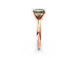 Rose gold Fancy Green Princess Cut Diamond Solitaire Engagement Ring with Round Band and Four-Prong Setting_92
