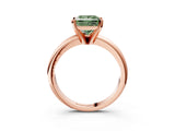 Rose gold Fancy Green Princess Cut Diamond Solitaire Engagement Ring with Round Band and Four-Prong Setting_93