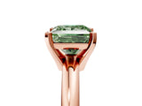 Rose gold Fancy Green Princess Cut Diamond Solitaire Engagement Ring with Round Band and Four-Prong Setting_95