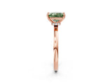 Rose gold Fancy Green Princess Cut Diamond Solitaire Ring with Classic Band and Four-Prong Setting_2