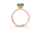 Rose gold Fancy Green Princess Cut Diamond Solitaire Ring with Classic Band and Four-Prong Setting_3