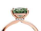 Rose gold Fancy Green Princess Cut Diamond Solitaire Ring with Classic Band and Four-Prong Setting_4