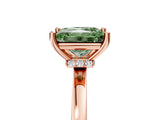 Rose gold Fancy Green Princess Cut Diamond Solitaire Ring with Classic Band and Four-Prong Setting_5
