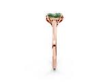 Rose gold Fancy Green Princess Cut Diamond Solitaire Ring with Flower Prong Setting and Classic Band_14