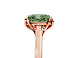 Rose gold Fancy Green Princess Cut Diamond Solitaire Ring with Flower Prong Setting and Classic Band_17