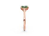 Rose gold Fancy Green Princess Cut Diamond Solitaire Ring with Flower Prong Setting and Classic Band_38