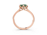 Rose gold Fancy Green Princess Cut Diamond Solitaire Ring with Flower Prong Setting and Classic Band_39